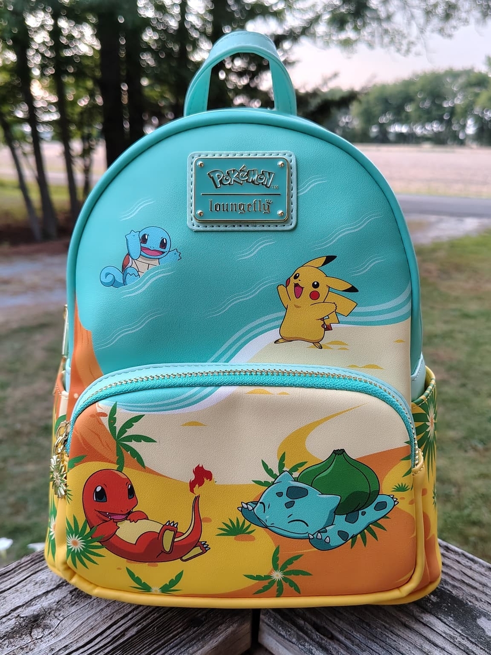 Loungefly Kids Teal & Yellow Pokémon Beach Squad Mini Backpack